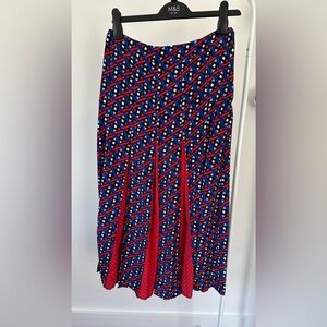Savida skirt red and blue color block
